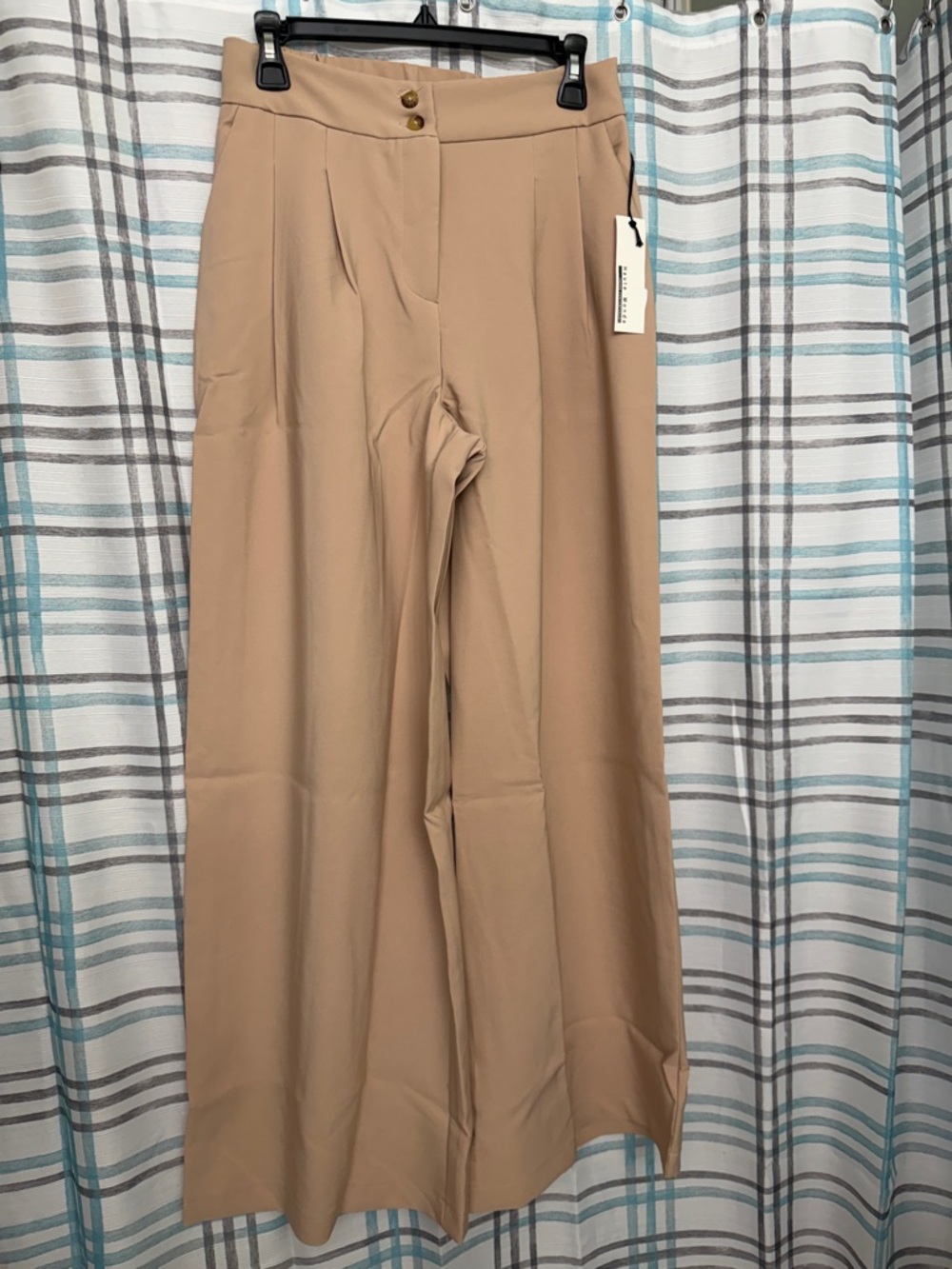Haute Monde Beige Sleeveless Button Vest & Wide-Leg Pants Set - Picture 4 of 4